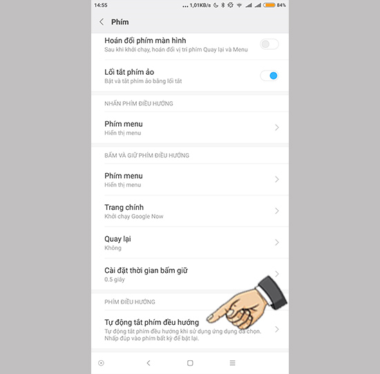 Tự động tắt phím